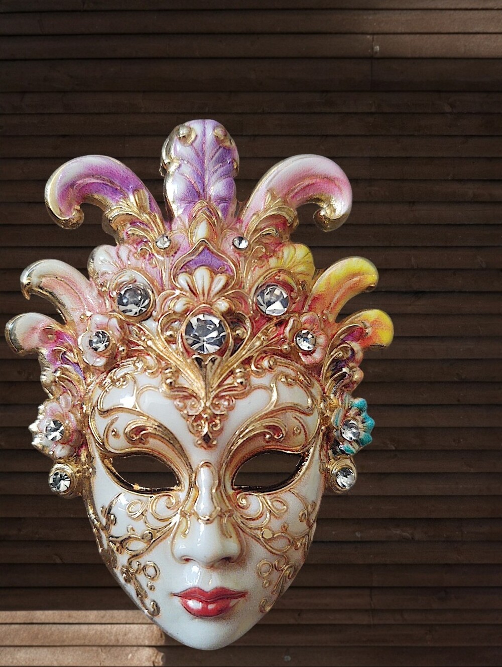 Decorative Venetian Style Mask Brooch